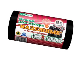 Мешки для мусора 180 л, ароматизированные, черные, в рулоне 25 шт., ПВД, 35 мкм, 1100х930 мм, НАДЕЖНЫЕ, 1802550 во Владивостоке