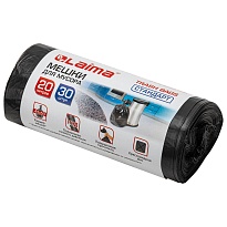 Мешки для мусора 20 л, черные, в рулоне 30 шт., ПНД, 8 мкм, 500х450 мм, LAIMA, 601376 во Владивостоке