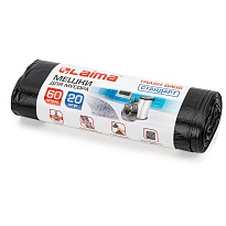 Мешки для мусора 60 л, черные, в рулоне 20 шт., ПНД, 10 мкм, 700х600 мм, LAIMA, 601381 во Владивостоке