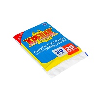 Мешки для мусора 20 л, с ручками, черные, в пачке 20 шт., ПНД, 10 мкм, 550х440 мм, Крепак, 4607075710085 во Владивостоке