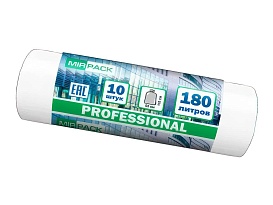 Мешки для мусора 180 л, прозрачные, в рулоне 10 шт., ПВД, 30 мкм, 1100х930 мм, PROFESSIONAL, 180104408 во Владивостоке