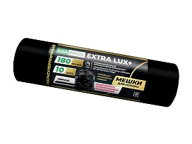 Мешки для мусора 180 л, черные, в рулоне 10 шт., ПВД, 60 мкм, 1100х930 мм, EXTRA LUX+, 1801098 во Владивостоке