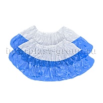 Бахилы бело-синие 1000 шт (500 пар), 48 мкм, двойная подошва, с одной резинкой, Эконом+ во Владивостоке