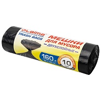 Мешки для мусора 160 л, черные, в рулоне 10 шт., ПВД, 30 мкм, 1200х900 мм, LAIMA ULTRA, 607694 во Владивостоке