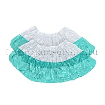 Бахилы бело-бирюзовые 1000 шт (500 пар), 48 мкм, двойная подошва, с одной резинкой, Эконом+ во Владивостоке Бахилы бело-бирюзовые 1000 шт (500 пар), 48 мкм, двойная подошва, с одной резинкой, Эконом+ во Владивостоке