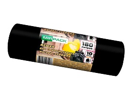 Мешки для мусора 180 л, ароматизированные, черные, в рулоне 10 шт., ПВД, 70 мкм, 1100х930 мм, СТРОЙКА, S18010110 во Владивостоке