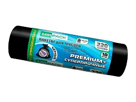 Мешки для мусора 220 л, черные, в рулоне 10 шт., ПВД, 45 мкм, 1250х930 мм, PREMIUM+, 2201068 во Владивостоке Мешки для мусора 220 л, черные, в рулоне 10 шт., ПВД, 45 мкм, 1250х930 мм, PREMIUM+, 2201068 во Владивостоке