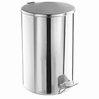 Ведро для мусора с педалью, усиленное, Титан, 20 л, кольцо под мешок, нержавеющая сталь, хром во Владивостоке