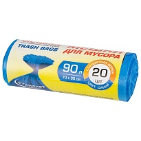 Мешки для мусора 90 л, синие, в рулоне 20 шт., ПНД, 14 мкм, 900х700 мм, LAIMA ULTRA, 607693 во Владивостоке