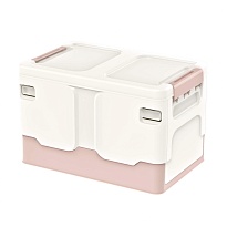 Ящик пластиковый складной белый, дно розовое, 370х240х240 мм во Владивостоке Ящик пластиковый складной белый, дно розовое, 370х240х240 мм во Владивостоке