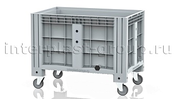 Контейнер iBox сплошной на колесах с пробкой 2 дюйма серый во Владивостоке Контейнер iBox сплошной на колесах с пробкой 2 дюйма серый во Владивостоке