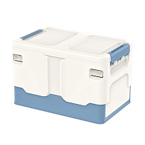 Ящик пластиковый складной белый, дно синее, 370х240х240 мм во Владивостоке Ящик пластиковый складной белый, дно синее, 370х240х240 мм во Владивостоке