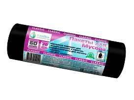 Мешки для мусора 60 л, черные, в рулоне 20 шт., ПНД, 7 мкм, 700х600 мм, MIRPACK Classik, 602050 во Владивостоке