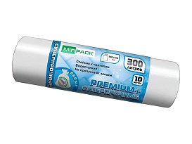 Мешки для мусора 300 л, белые, в рулоне 10 шт., ПВД 70 мкм, 1400х1000 мм, PREMIUM+, 300101602 во Владивостоке Мешки для мусора 300 л, белые, в рулоне 10 шт., ПВД 70 мкм, 1400х1000 мм, PREMIUM+, 300101602 во Владивостоке
