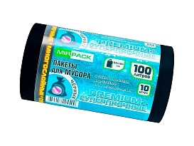 Мешки для мусора 100 л, черные, в рулоне 10 шт., ПВД, 70 мкм, 1000х600 мм, PREMIUM+, 1001076 во Владивостоке