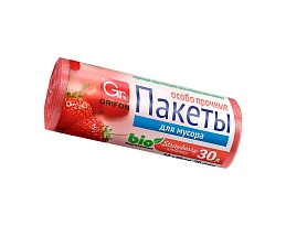 Мешки для мусора 30 л, ароматизированные, Клубника, красные, в рулоне 20 шт., ПНД, 9 мкм, 560х530 мм, GRIFON Aroma, 101-020 K во Владивостоке