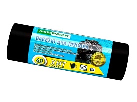 Мешки для мусора 60 л, ароматизированные, черные, в рулоне 20 шт., ПНД, 8 мкм, 800х600 мм, ХИТ, 6020867 во Владивостоке