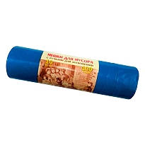 Мешки для мусора 100 л, с завязками, синие, в рулоне 10 шт., ПВД, 40 мкм, 840х670 мм, Концепция Быта Vitalux, 604933 во Владивостоке